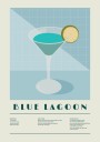 Blue Lagoon Cocktail Recipe Art Plakat Plakat / 100x150cm