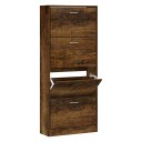 vidaXL Skoskap r?kt eik 63x24x147 cm konstruert tre