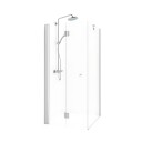 Macro Design Spirit Dusjhjørne Vik Swing - med Knott Svart Matt / 80x70cm Ice Glass