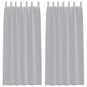  Gardiner med gardiner 2 pcs Mørke grå Polyester