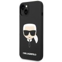 Karl Lagerfeld iPhone 14 Plus Silikon Deksel med Karl's Head - Svart