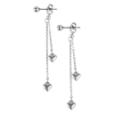 Timi of Sweden Nella Heart Chain Earrings Stainless Steel Silver