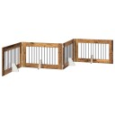Vidaxl Foldbar Hundegitter Med Stativer 4 Stk. Gammelt Tre 401 cm