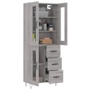 vidaXL Highboard grå sonoma 69,5x34x180 cm konstruert tre 8720845480530