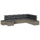 vidaXL Hagesofa Set 8 stk. Grå polyrotting