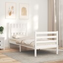 vidaXL Sengeramme med hodegavl hvit 2FT6 liten enkel heltre 8720845994426