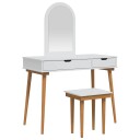 vidaXL Sminkebordsett FAUSKE 3 stk. Hvit 100 x 50 x 143 cm