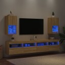 vidaXL TV-benker med LED-lys 2 stk sonoma eik 30,5x30x60 cm 8721012255760