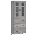 vidaXL Highboard grå sonoma 69,5x34x180 cm konstruert tre 8720845478452