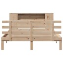  Seng med bokhylle uten madrass 140x200 cm heltre furu 3322710