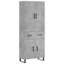 vidaXL Highboard betong grå 69,5x34x180 cm konstruert tre 8720845475956