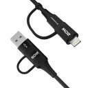 Kabel Wozinsky Wnbaa 4W1 2X Usb-C 1X Usb-A 1X Lightning 60W 1 M - Czarny