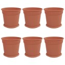vidaXL Plantepotter 6 pcs Klinker Rød Ø 19 x 16 cm Plast