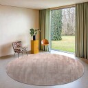 Rundt teppe   Recycled PET with viscose look lysebrun Størrelse: Ø 80 cm