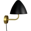 Dyberg Larsen Oulu Vegglampe Sort/ Messing