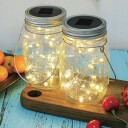 Veli solcelle glass med lyslenke - 2-pak