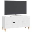  TV skap Høgglans hvit 99 x 34,5 x 50 cm Konstruert tre