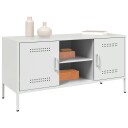  TV-benk hvit 100,5x39x50,5 cm stål 842993