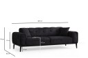 Adelphe 4 seters Sovesofa   Svart