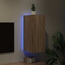vidaXL Vegghengt TV-benk med LED sonoma eik 30,5x35x70 cm 8721012258204