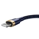 Baseus Cafule 2m Lightning-kabel USB A med 1.5A Gull og Mørkeblå