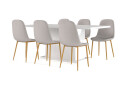 Concept 55 Griffith Spisebord 180 cm Uttrekkbart med ileggsplate + 6 stk Naira stol grå med eikeben   Hvit/Grå