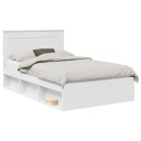  Sengestamme med hodegjerde Hvit 120 x 200 cm Massiv furu