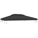 vidaXL Dobbel toppduk til paviljong 310 g/m² 4x3 m svart