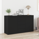  Serviesskap med skuff Svart 120 x 36 x 69 cm Konstruert tre