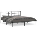  Sengeramme i metall med sengegavl svart 183x213 cm 8721012303652