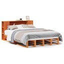  Seng med bokhylle uten madrass voksbrun 140x190 cm heltre 8721158626851