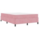  Sengestamme med madrass Rosa og hvit 160 x 200 cm Fløyel