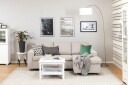 Crazy 3 seters Vendbar L formet Sjeselongsofa i Stoff   Beige