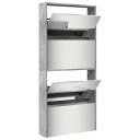  Skoskap med speil 4 lag betonggrå 63x17x134 cm 8721012989153