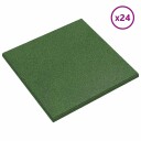 vidaXL Fallbeskyttelsesfliser 24 stk. Grønn 50 x 50 cm Gummi