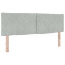  Lysegrå Hodegavl med Diamantblokker 160 cm Fløyel.