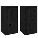 vidaXL Veggskap 2 stk svart 30x30x60 cm heltre furu