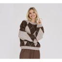 A View Harlekin Knit Pullover   Brown   L