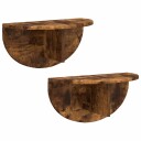  Vegghylle 2 pcs Røkt eik 38 x 19 x 19 cm Konstruert tre