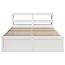  Sengeramme med hodegavl hvit 135x190 cm heltre furu 3306358