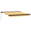 vidaXL Uttrekkbar markise sand 450 × 300 cm Lær og aluminium