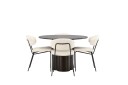 Venture Home Olivia Matgruppe 110 cm Rund med 4 Chico Stoler Mocca