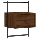 vidaXL Nattbord veggmontert brun eik 35x30x51 cm konstruert tre