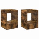 vidaXL Avlastningsbord 2 pcs Røkt eik 40 x 40 x 56 cm Konstruert tre