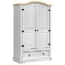 vidaXL Garderobeskap CORONA Hvit 101 x 52 x 170 cm Massiv furu
