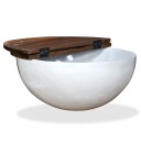  Sofabord gjenvunnet heltre hvit bolleformet 8718475574125