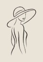 Posterbox Elegant Woman Outline Plakat Plakat / 40x50cm