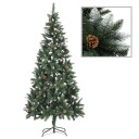 vidaXL Kunstig juletre med LED og kulesett 210 cm