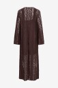 Vila - Midikjole Visilano O-Neck L/S Midi Dress - Brun
