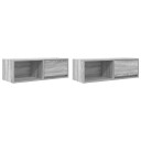 TV benker 2 stk grå sonoma 80x31x25,5 cm konstruert tre
